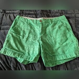 Merona Shorts Womens 8 mint Green Eyelets Pockets size 10